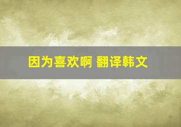 因为喜欢啊 翻译韩文